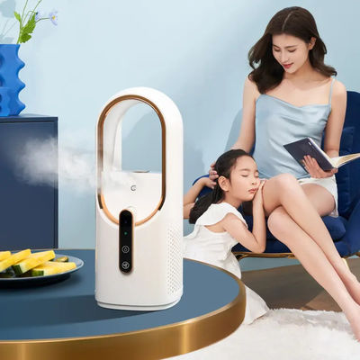 Хорошая цена Оптовая продажа безлистный электрический ветряк 2200mAh Большая батарея Сплошный дизайн Холодный ветряк Увлажнитель портативный безопасный ветряк Увлажнитель онлайн