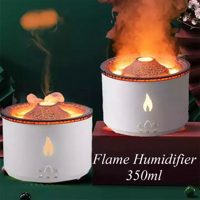 Хорошая цена 1 Образец Ok Volcano Flame Humidifier Led Color Flame Effect Ультразвуковой ароматный диффузер для отелей Домашняя доставка онлайн