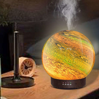 Хорошая цена HOMEFISH 3D стеклянный дизайн Диффузеры эфирных масел Планеты Увлажнитель 120 мл онлайн